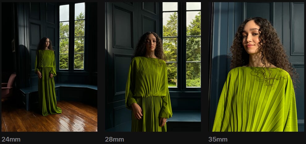 iPhone 15 Proシリーズでは24mm、28mm、35mmから選べる