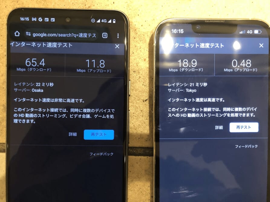 ワイモバイルとUQモバイルの通信速度を比較