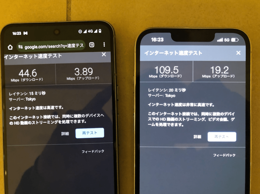 【渋谷スクランブルスクエア14階】ワイモバイル UQモバイル 速度比較