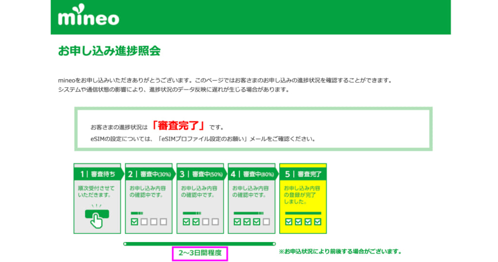 mineo審査結果