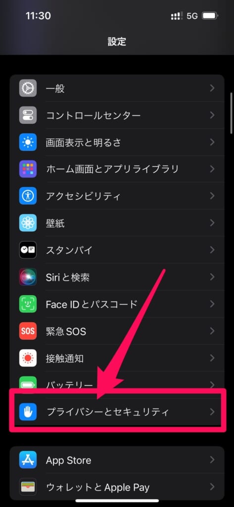 iPhone プライバシーとセキュリティ