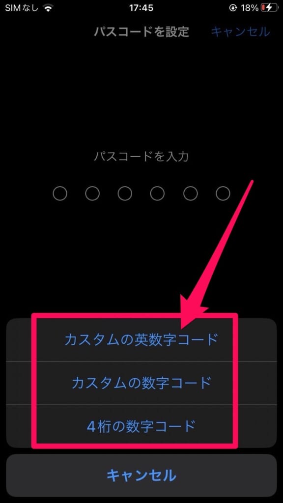 iPhone パスコード設定④