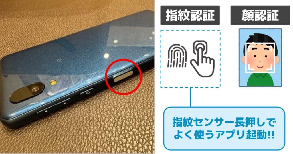 シンプルスマホ7の指紋センサーでスムーズに支払い