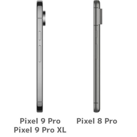 Pixel9 Pro/ProXLとPixel8 Proの側面比較/違い