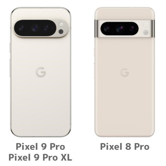 Pixel 9 ProとPixel 9 Pro XLとPixel 8 Proの背面比較/違い