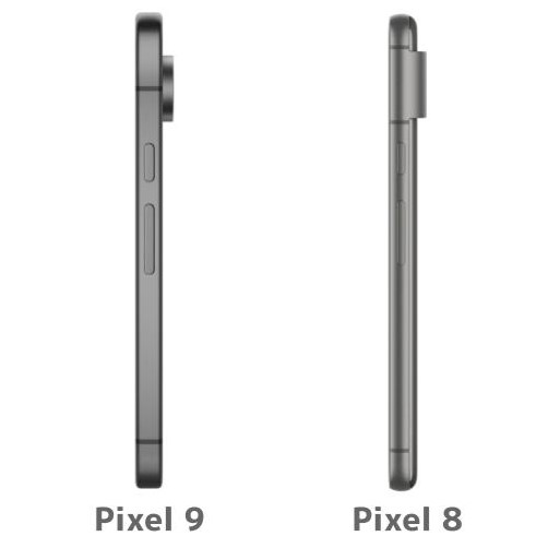 Pixel9とPixel8の側面比較/違い