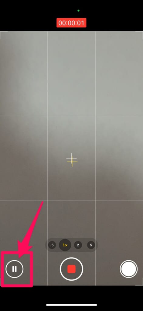 動画撮影中に一時停止ができるように