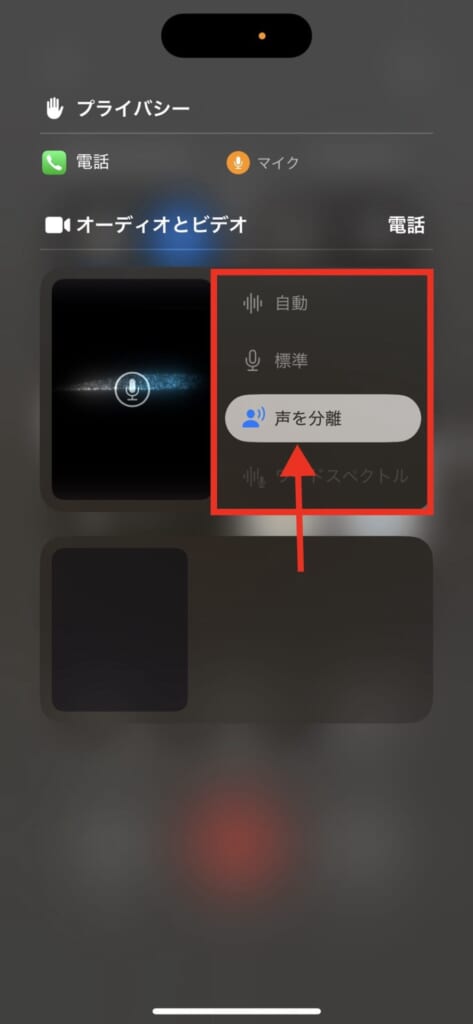 iPhoneで通話中に周囲の騒音を消す方法(声を分離)