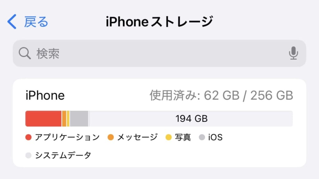 iPhoneストレージ
