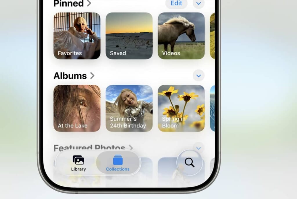 【iOS 26】写真アプリに「タブ」追加で見やすさ改善