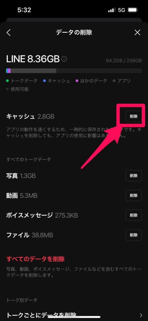 実際にLINEキャッシュ削除してみた！検証結果
