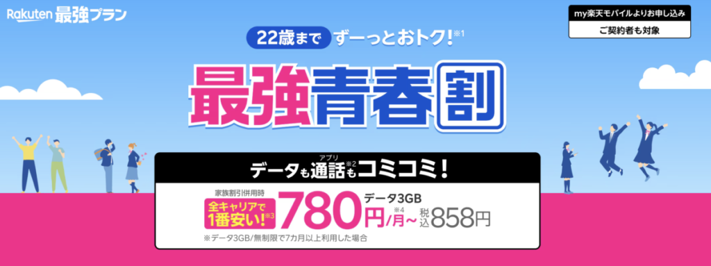 楽天モバイル 最強青春割