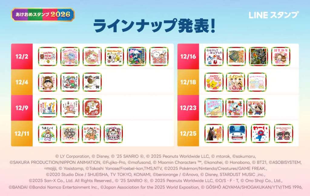 年賀状の代わりに「LINEスタンプ」で新年の挨拶も／2026年